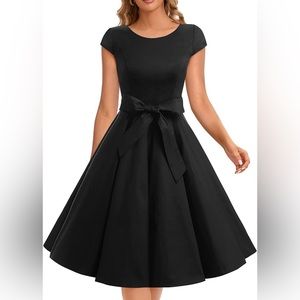 Dressystar Women Vintage 1950s Retro Rockabilly Prom Dresses Cap-Sleeve